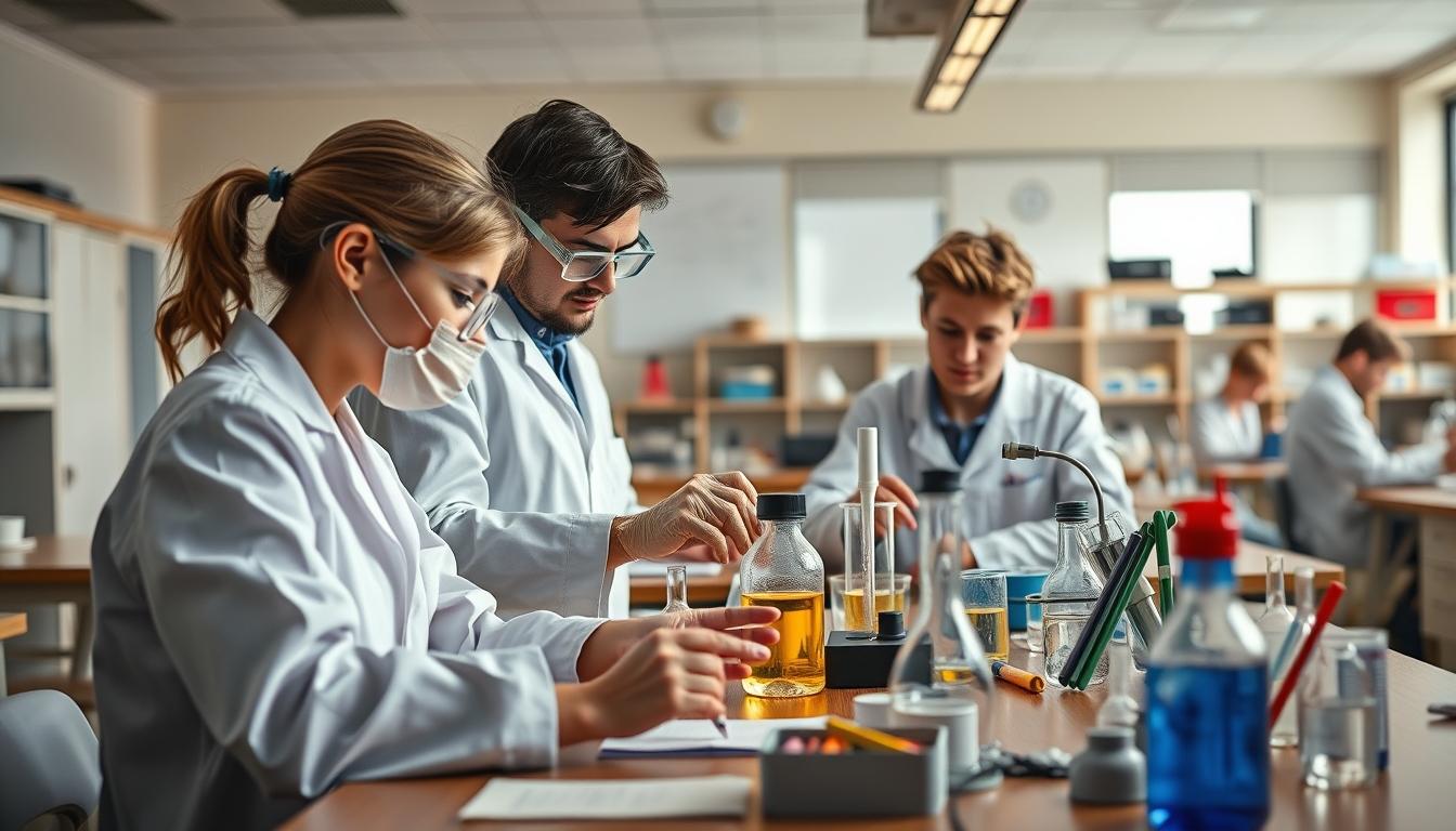 Student using learning strategies while studying